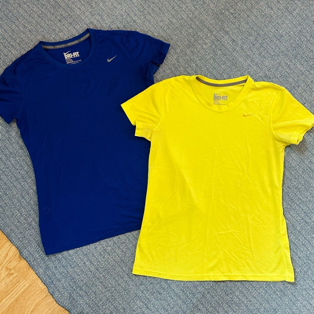 Nike Short Sleeve Performance Tees - Royal Blue & Neon Yellow
